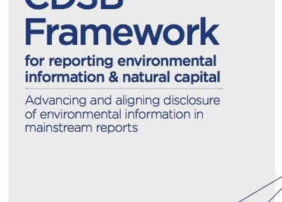 CDSB framework for environmental reporting & natural capital